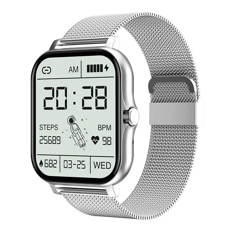 GT20 smartwatch voor heren dames 1,69 inch full-touch Bluetooth-oproep Aangepaste wijzerplaat Hartslag Fitness Tracker Polshorloge Sportarmband IWO 13 Pro Smart Watch Android IOS