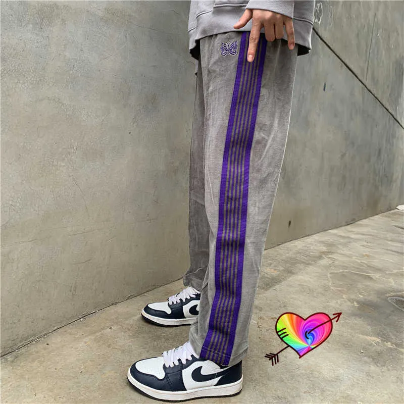 Needles grey track pants sales