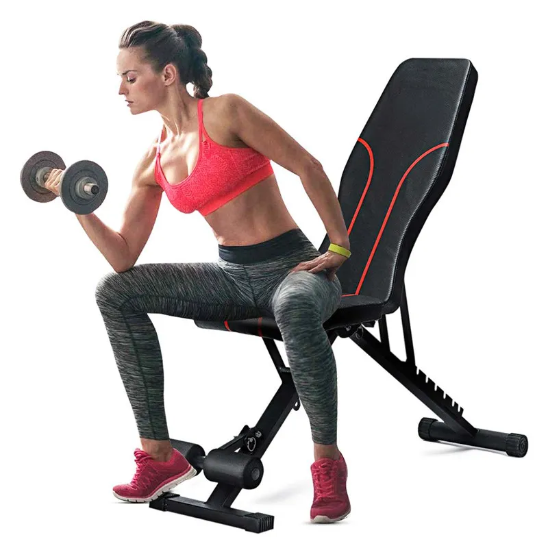 2pcs Foldable Dumbbell 7 Gear Backrest Sit Up Benches AB Abdominal Multifunctional Adjustable Fitness Bench Weight Training Equipment Rollers