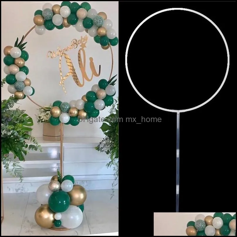 Party Decoration Event & Supplies Festive Home Garden Wedding Arch Plastic Round Ring Stand Artificial Flower Balloons Decor Birthday Frame