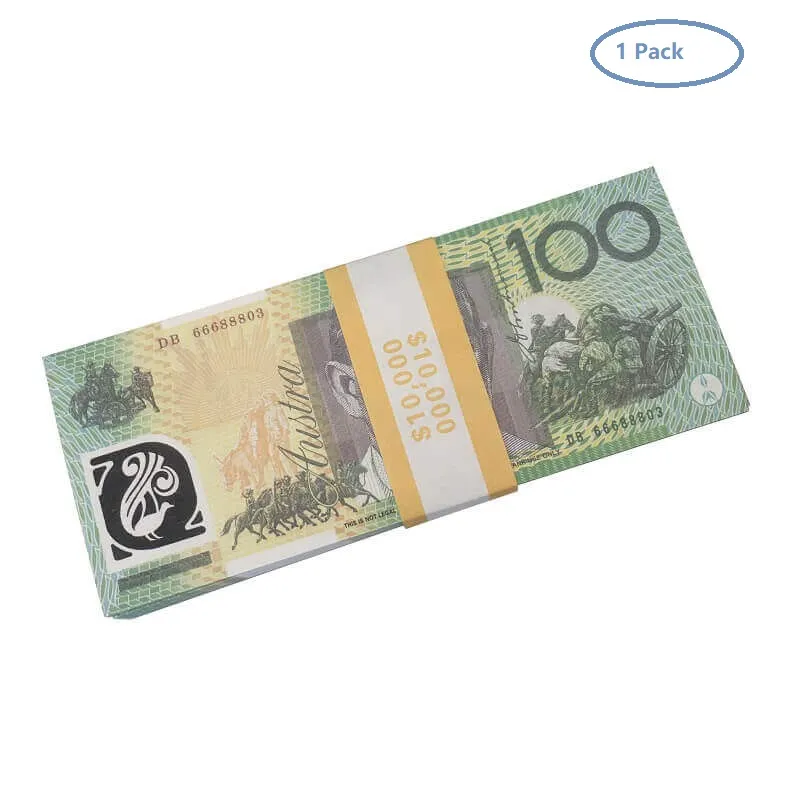 Ruvince 50 Dimensioni Prop Gioco Dollaro australiano 5 10 20 50 100 AUD Banconote Copia cartacea Denaro falso Oggetti di scena per film298e1799059XHR4O6K7V2B5