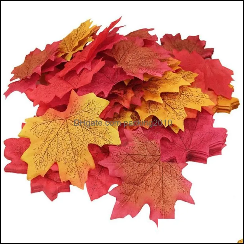 Decorative Flowers & Wreaths 50Pcs Artificial Lifelike Autumn Simulation Fall Leaves Wedding Halloween Party Scrapbook Decor