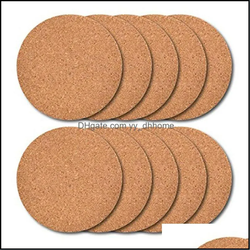 Mats & Pads 10 X Round 90mm * 3mm Cork Bar Drink Coasters 90mm, Thick *Malleable And Flexible, Easily Cut Into Different Shapes