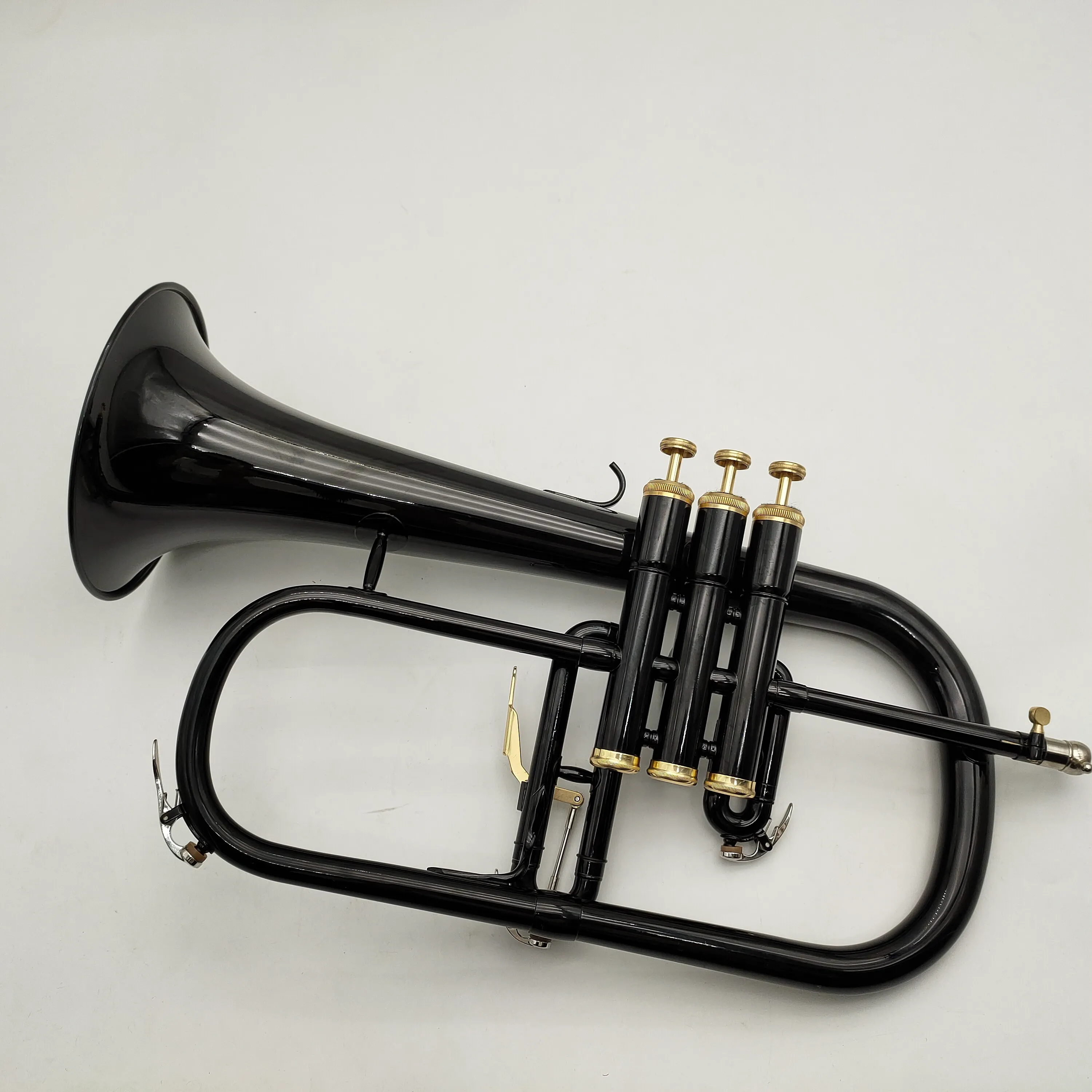 Professional Bach Fh600 Flugelhorn Black Nickel Gold Plated With Case