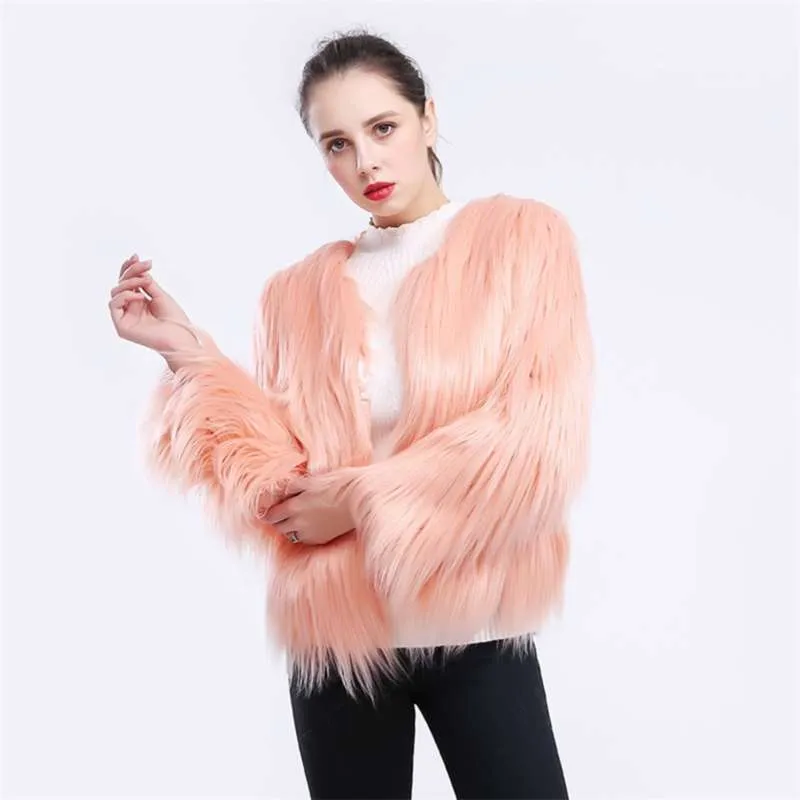 LN0 fur coats for women jacket furry s coat winter 210928