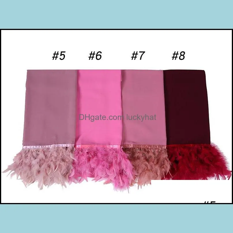 Beautiful Designer Popular Plain Scarf Bubble Chiffon Scarf Women Muslim Hijab Shawl Wrap Long Feather 10pcs/lot