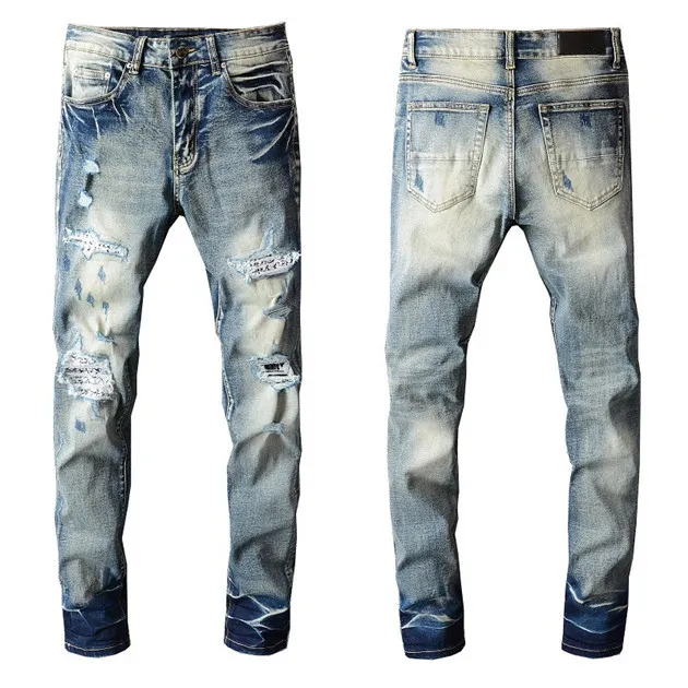 21SS ARVALS Design jeans beroemde casual ontwerpers herfst slanke pijbroeken gescheurd Jean S Motorcycle zomer broek Potlood Pant Siz297r