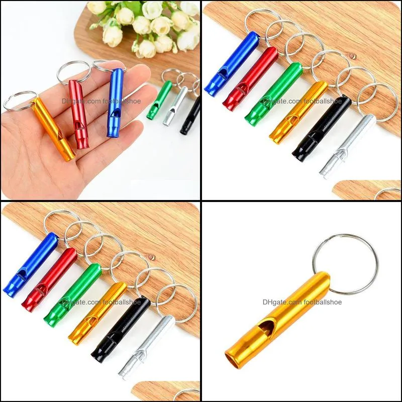 Aluminum Emergency Whistle Keychain Camping Hiking Outdoor Sports Tools Multi-function Training Whistle