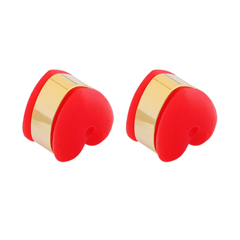 Classique coeur doux Silicone acier inoxydable boucle d'oreille bouchon d'oreille pour femmes hommes bricolage pièces bijoux accessoires