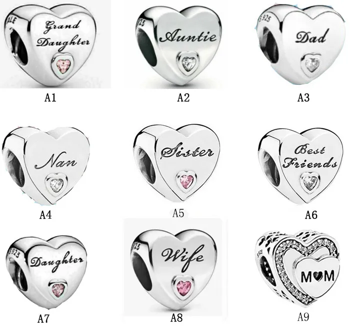 Nova Chegada 925 Sterling Silver Love Série Love Estilo Amantes Pendurado Contas Beads DIY Fit Original Europeia Charme Pulseira Moda Mulheres Jóias Acessórios