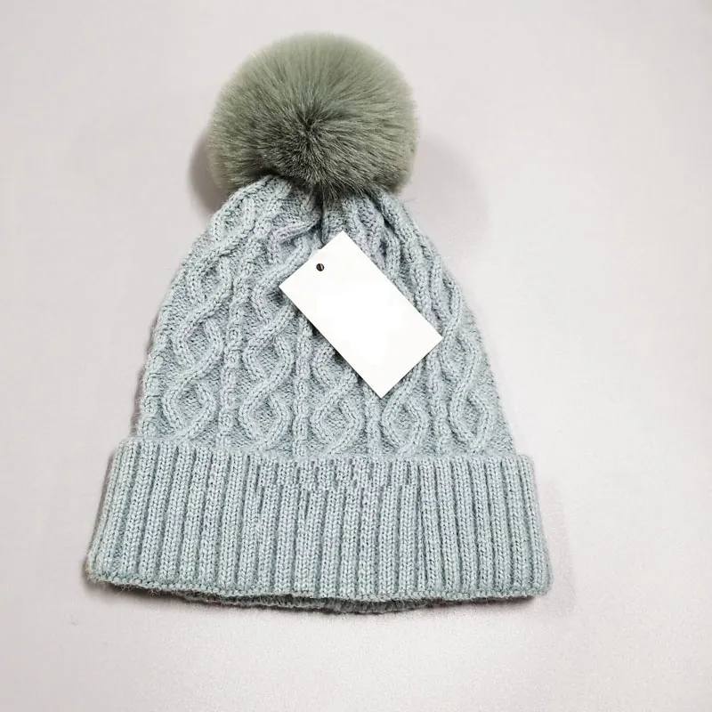 Gray Beanie Mens Winter Hat Set Warm Cotton Knit Skull Caps 