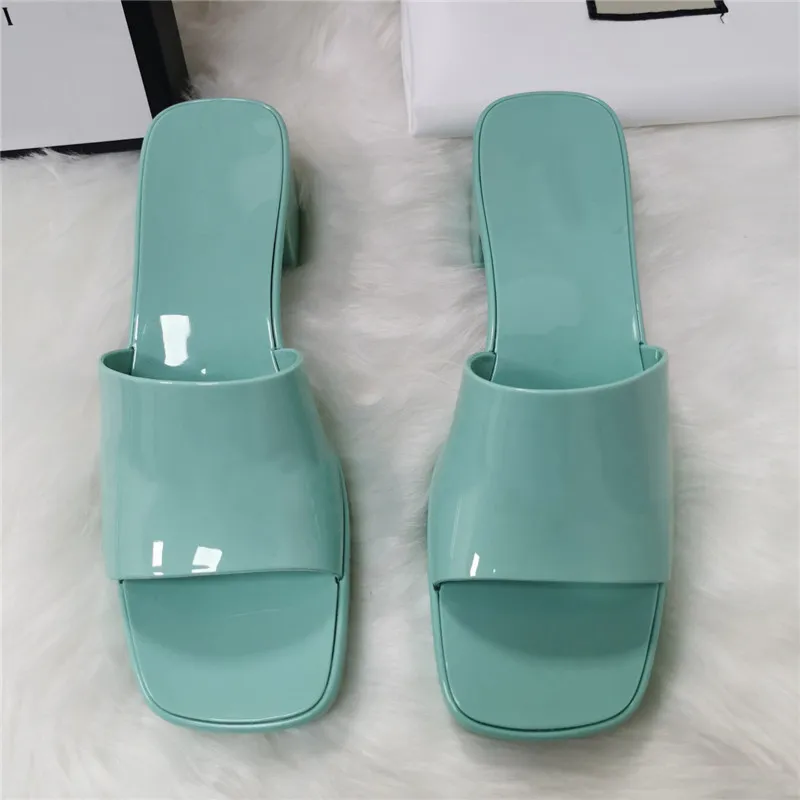Heel Slippers Jelly Slides Bulk Women's Designer Chunky Rubber