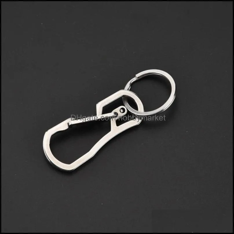 Fashion Stainless steel Heavy keychain Black gold Carabiner Car Key Chains for Men and Women fashion jewelry will and sandy new