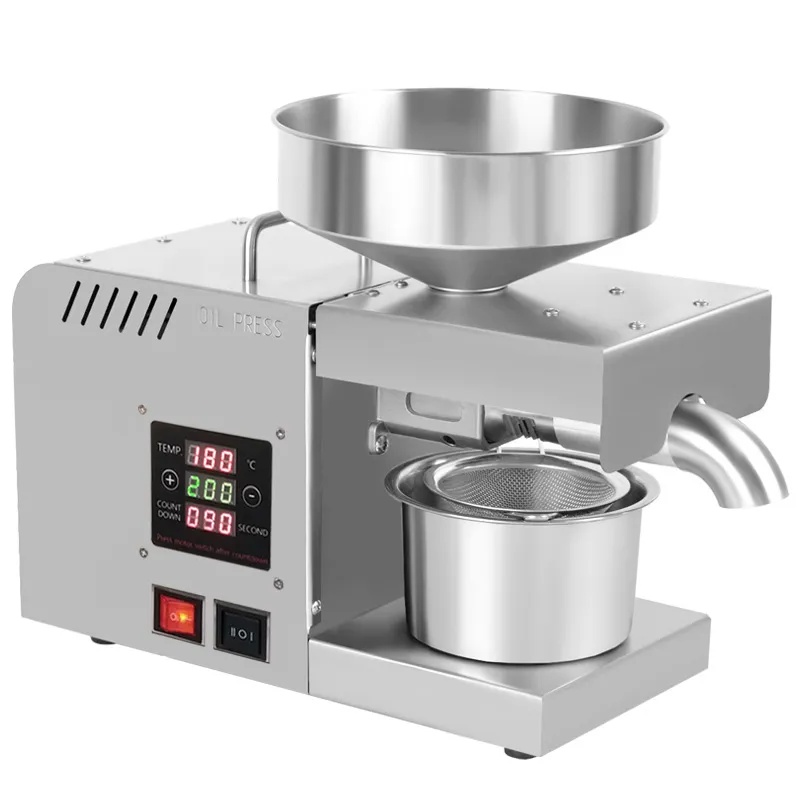 Food Processing 220V / 110V Intelligent Oil Press Automatic Household and Commercial Stainless Steel Extraction Machine
