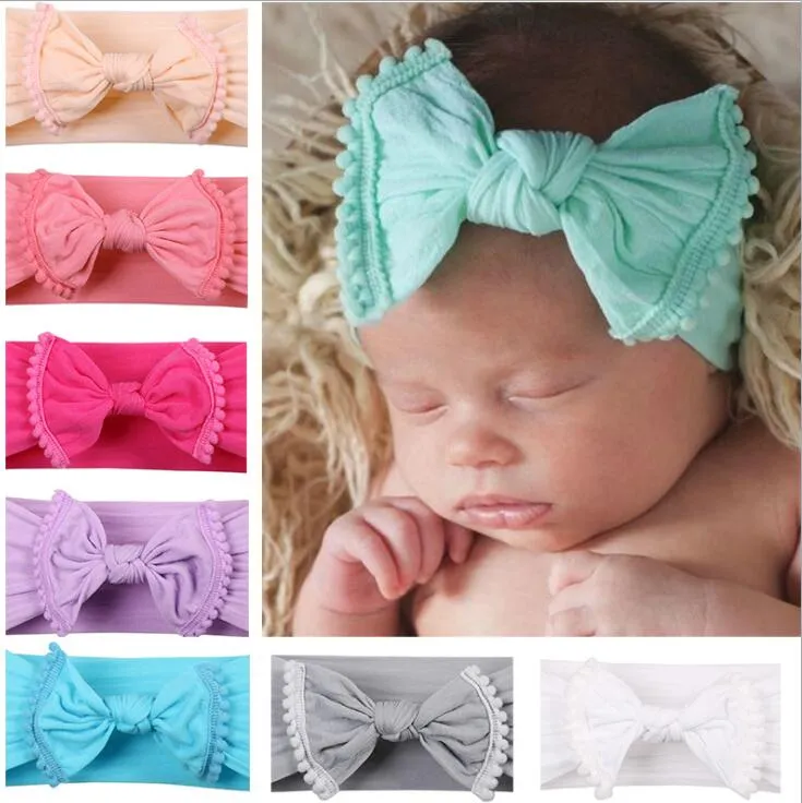 20colors baby girls nylon huvudband mode mjuk godis färg böhmen båge huvud warps tjej spädbarn hår tillbehör huvudband turban