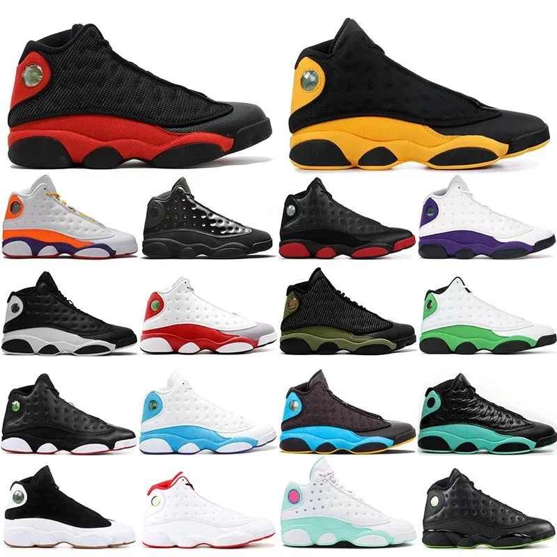 أحذية كرة السلة الرجالية Jumpman 13 13s عكسية لقد حصل على قبعة وثوب اللعبة باللون الأسود الجزيرة الخضراء والأحذية الرياضية باللون البنفسجي Carmelo Anthony Stylist