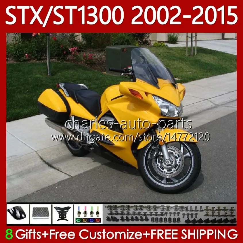 Fairings pour Honda ST1300 STX1300 PAN Européen 2002-2015 Stock Yellow Body 93No.77 STX ST 1300 ST-1300 02 03 04 05 06 07 08 09 10 11 12 13 14 15 STX-1300 2002 2015 Bodywork