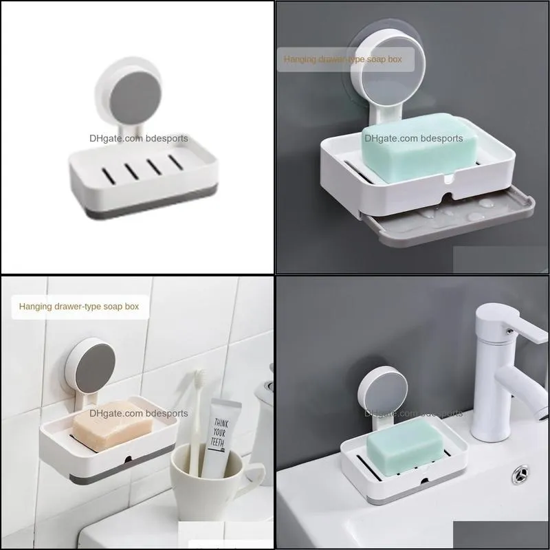 Bath Accessory Set Punching Simple Mounted And Storage Creative Soap Box Wall Anti No Tide Affordable Drain