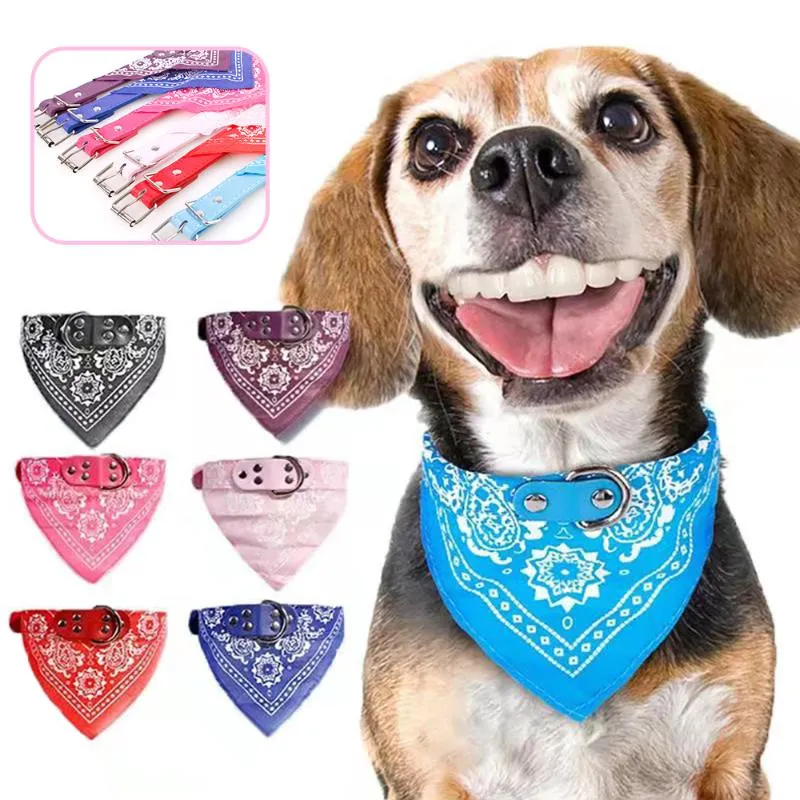 Colliers pour chiens et laisses réglables, mignon, petit chiot, serviette baveuse pour animaux de compagnie, collier d'extérieur pour chat, écharpe imprimée, fournitures de foulard Design