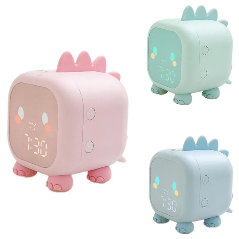 Other Clocks & Accessories Cute Dragon Small Clock Led Cartoon Alarm Voice Control Digital Time,with Temperature Display