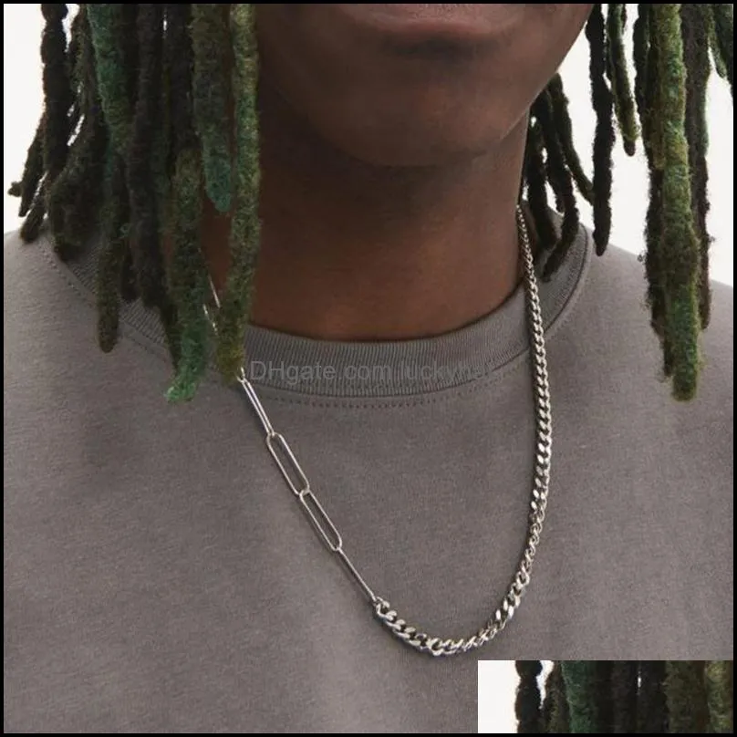 Pendant Necklaces Small Design Stainless Steel Texture Clavicle Chain Punk Style Wild Necklace Personality European And American