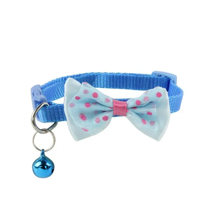 Festival party decor Pet Dog cat bowknot Collars adjustable Cute Nylon bow tie Webbing pets Collar Safety puppy Pin Buckle Necklace dogs supplier gift