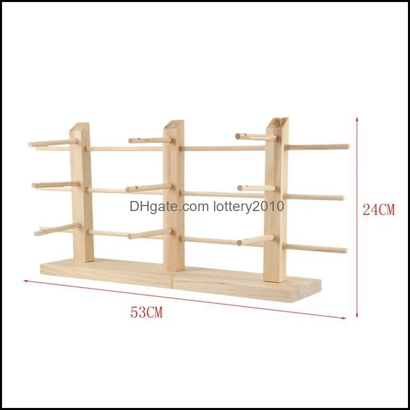 Fashion Sunglasses Frames Wooden Eye Glasses Display Rack Stand Holder Organizer 3 Layers 9 Pay