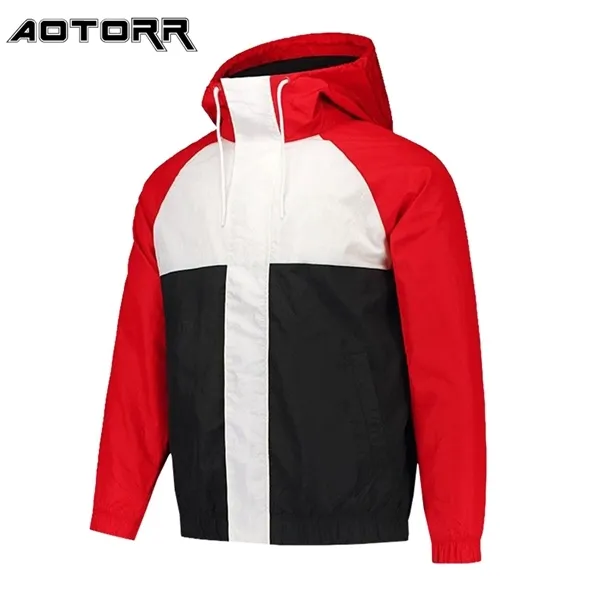 Fahsion Patchwork Giacca da uomo Giacca a vento Cappotto 2021 Nuovi sport Sottile Cardigan con cappuccio Giacche casual Uomo Bomber Abbigliamento all'aperto X0710