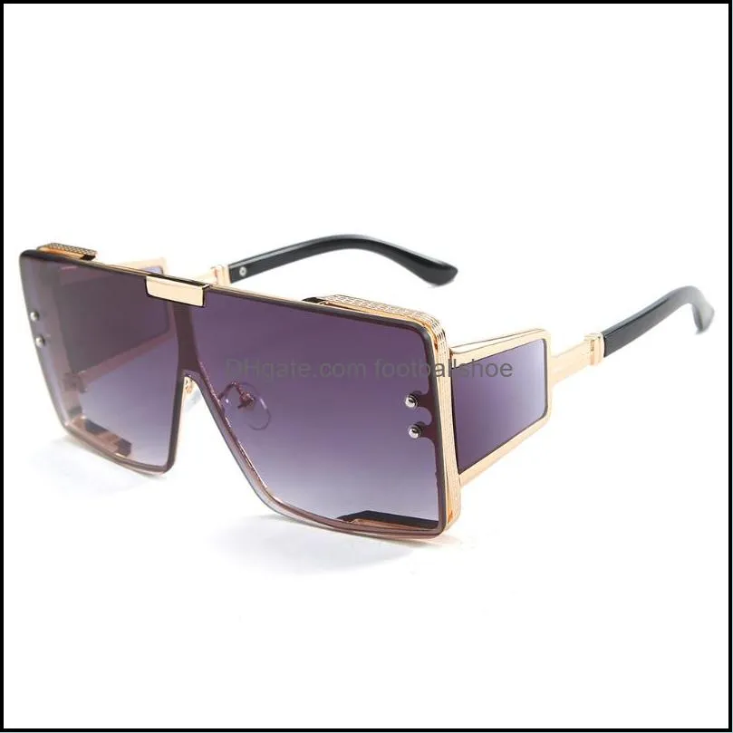 Sunglasses 2021 Fashion Oversize Gradient For Women Vintage Alloy Chain Frame Square Female Elegant Shades TYJ-47