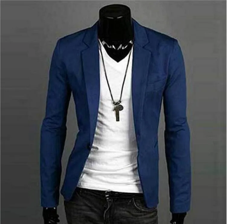 Mannen Formele Jas Mode Pak Casual Slim Fit One Button Blazer Coat Jacket