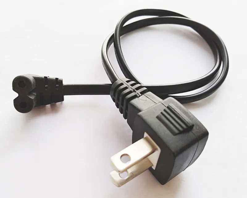 Power Adapter Cable, Japan JP 2pin Male to Angled IEC 320 C7 Female Short Cord Digital Portable Conversion Cable 50CM/2PCS