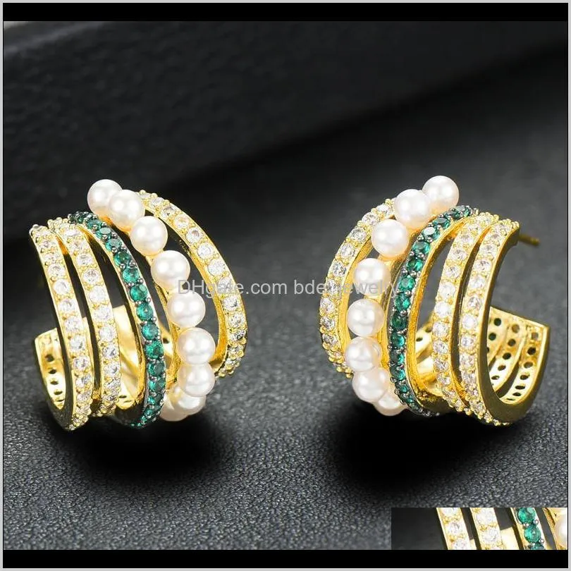 godki 18mm trendy luxury stackable stud earrings for women wedding cubic zircon cz dubai bridal earring bohemia hot 2021