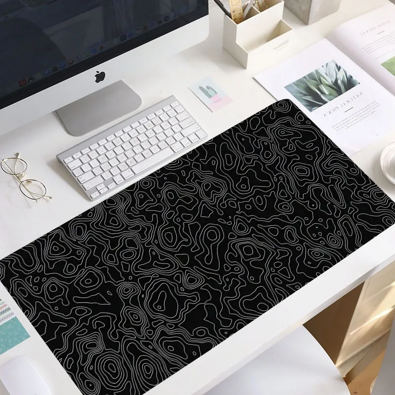 Big Art Mousepad White Black Desk Protector Pad on The Table Pads Computer Mat Xxl Mouse Pad Extended Pad Deskmat Office Carpet