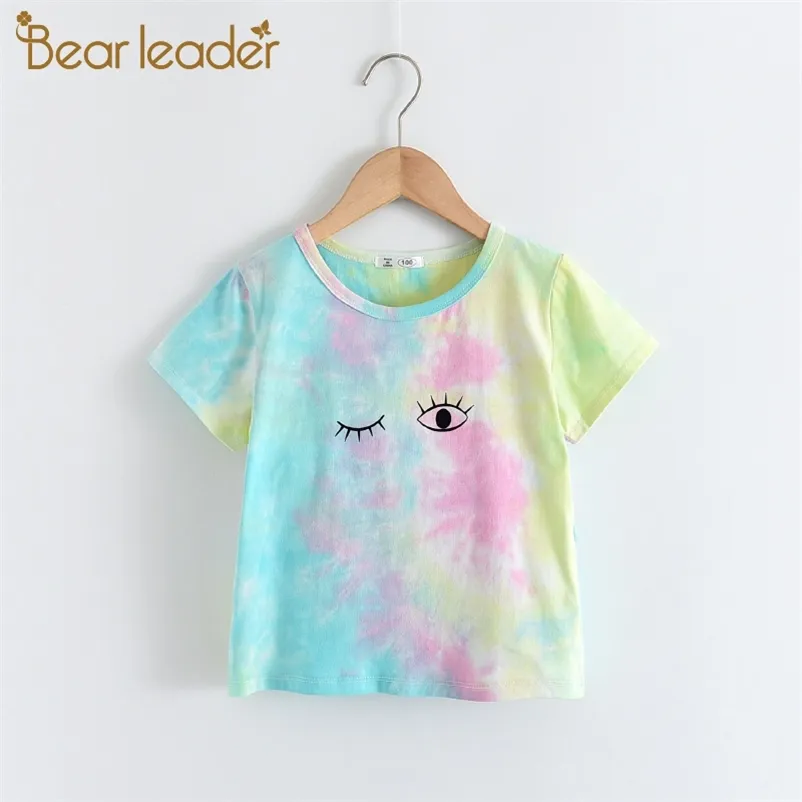 Tie-Dye Baby T-shirt Cartoon Kids Korte Mouw Shirt Meisjes Jongen Kleding Katoen T Girl Summer T-shirt 210429