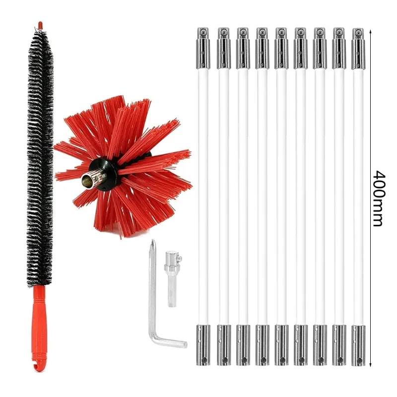 Ensemble De Brosses De Nettoyage Pliable Pour La Cheminée De Cheminée  Tuyauterie Poêle Poêle Tableau Balayant Kit Doutils Du 53,63 €