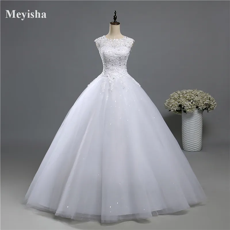 ZJ9139 Wysokiej jakości styl mody koronki Suknie ślubne dla Brides Pełne rękawy White Ivory Plus Size Maxi Formalne