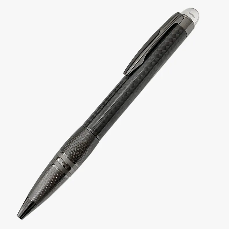Giftpen Luxury Carbon Fiber Black Ballpoint Pen Rollerball Penns With Crystal Head Office Stationery Fashion Writing Ball Pens för 259D