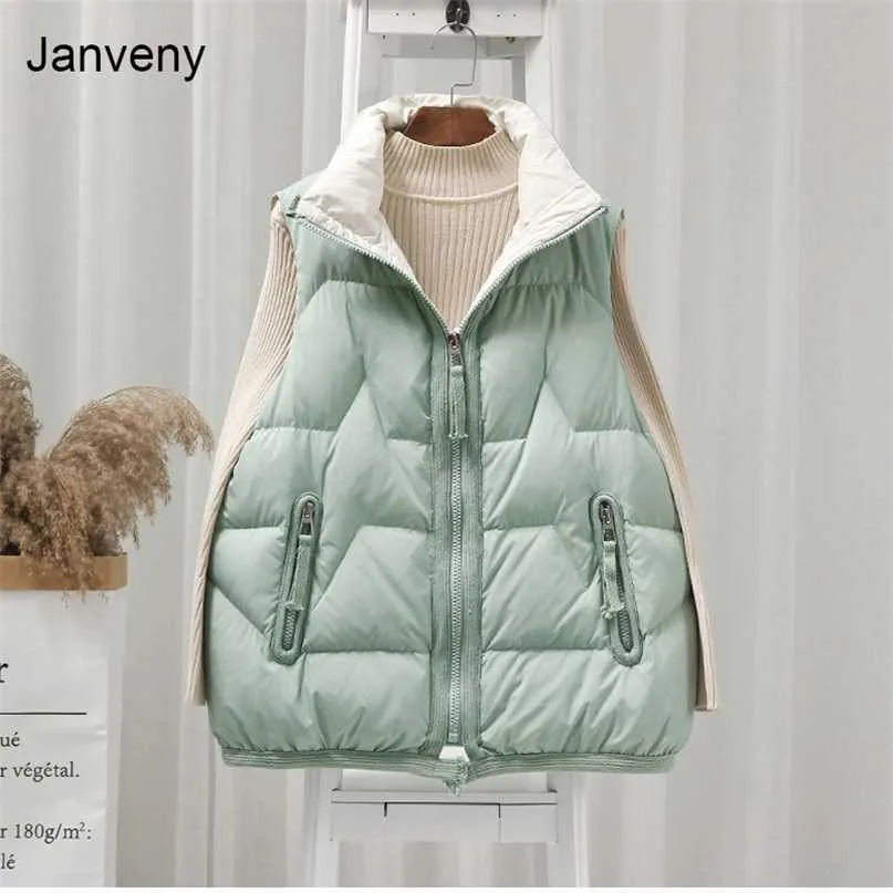 Winter ärmellose Jacke weibliche Daunenweste Ente Puffer Weste ultraleichte winddichte Oberbekleidung Frauen Gilet 211120