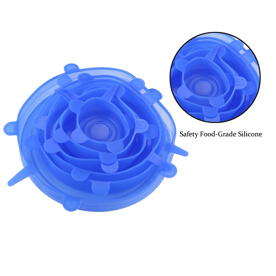 Couvercles de silicone Durable Réutilisable Enregistrer la couverture Résistant à la chaleur Convient à toutes les tailles et aux formes de conteneurs