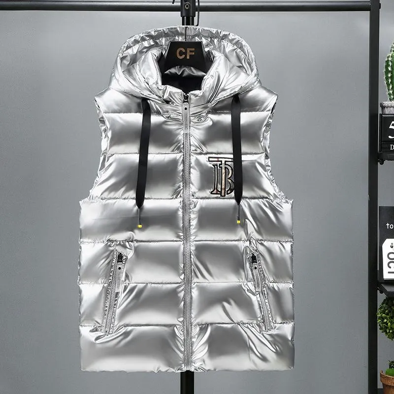 【SATIIIZ】Pilz Nylon Hood Vest Stylish Shiny Puffer Vest Mens #3668 From Douguan, $31.1