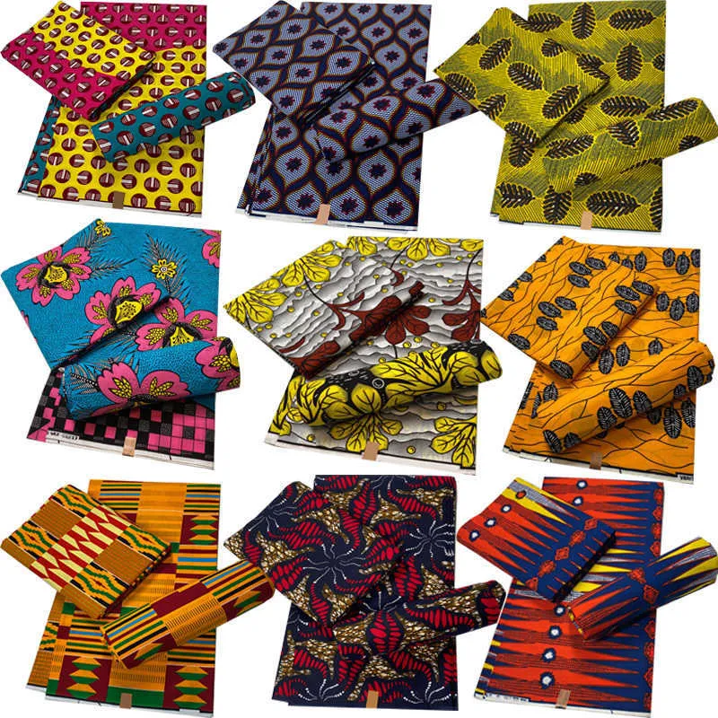 Soft Cotton Veritable Real Wax Ankara Prints Batik Fabric Africa Sewing Dress Craft Material Tissu Patchwork Garment Accessory 210702