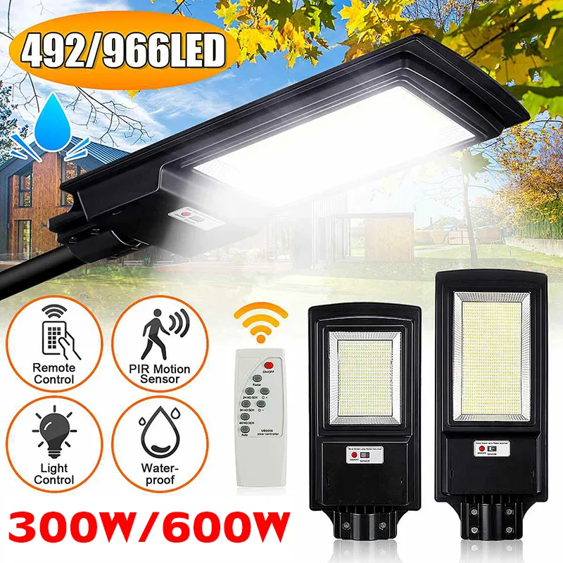 Outdoor Solar Street Lamps With Remote Control, Motion Sensor LED ...