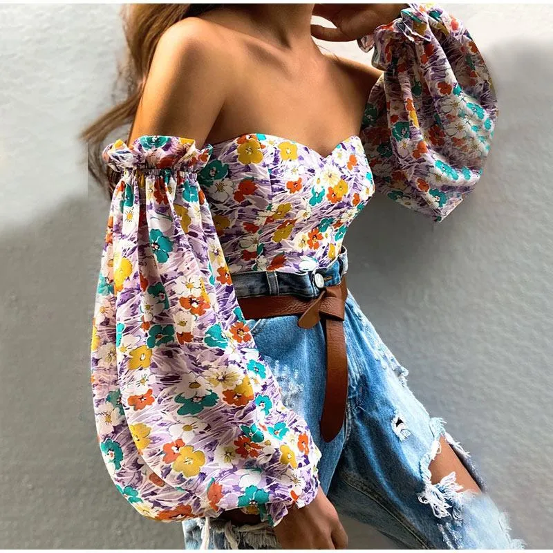 Lady Off Shoulder Sexy Chic Blouse Corset Tops Bustiers Long