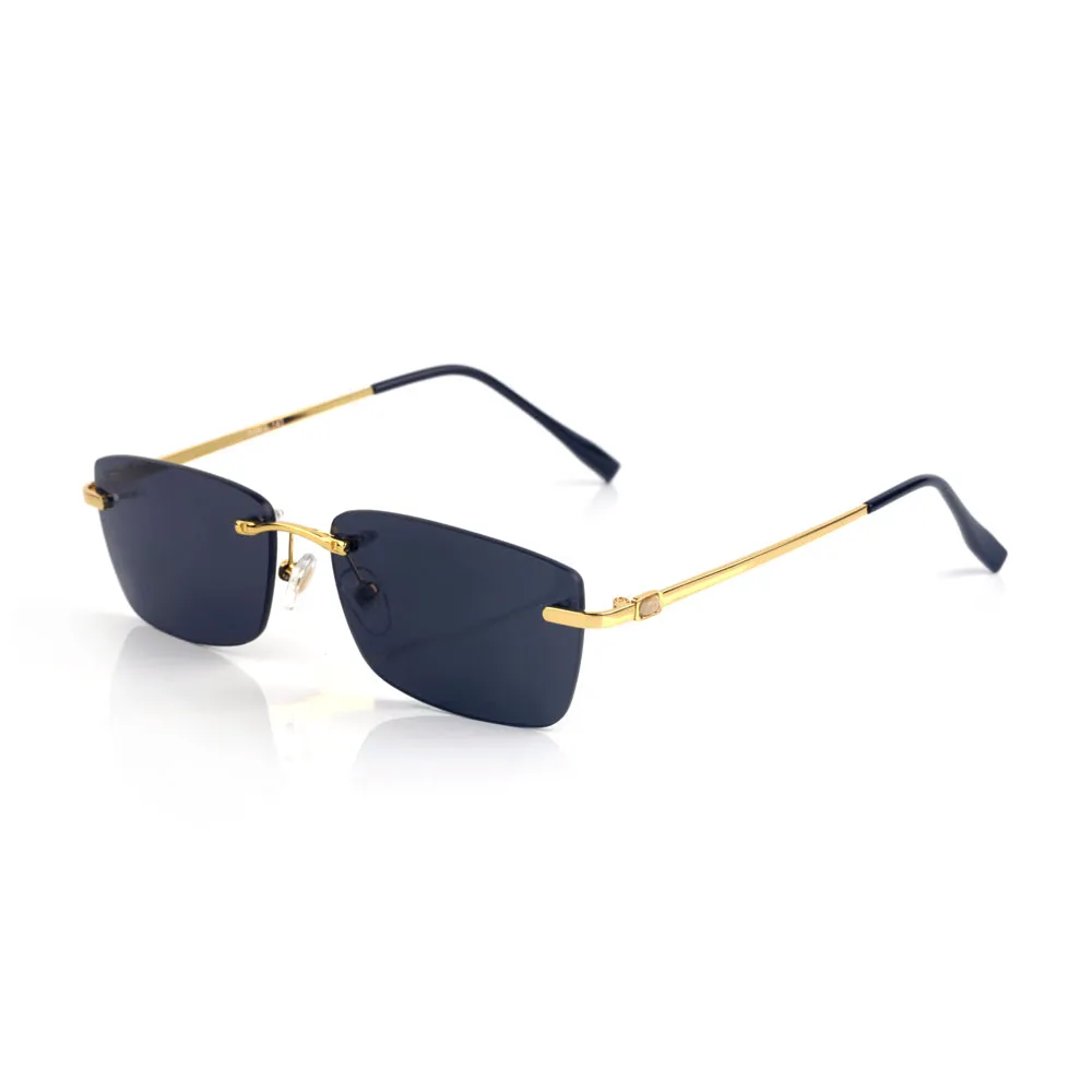 Designer zonnebrillen brillen frames tempels met metalen frameloze randloze rechthoekige vorm voor mannen vrouw brillen accessoires gla262S