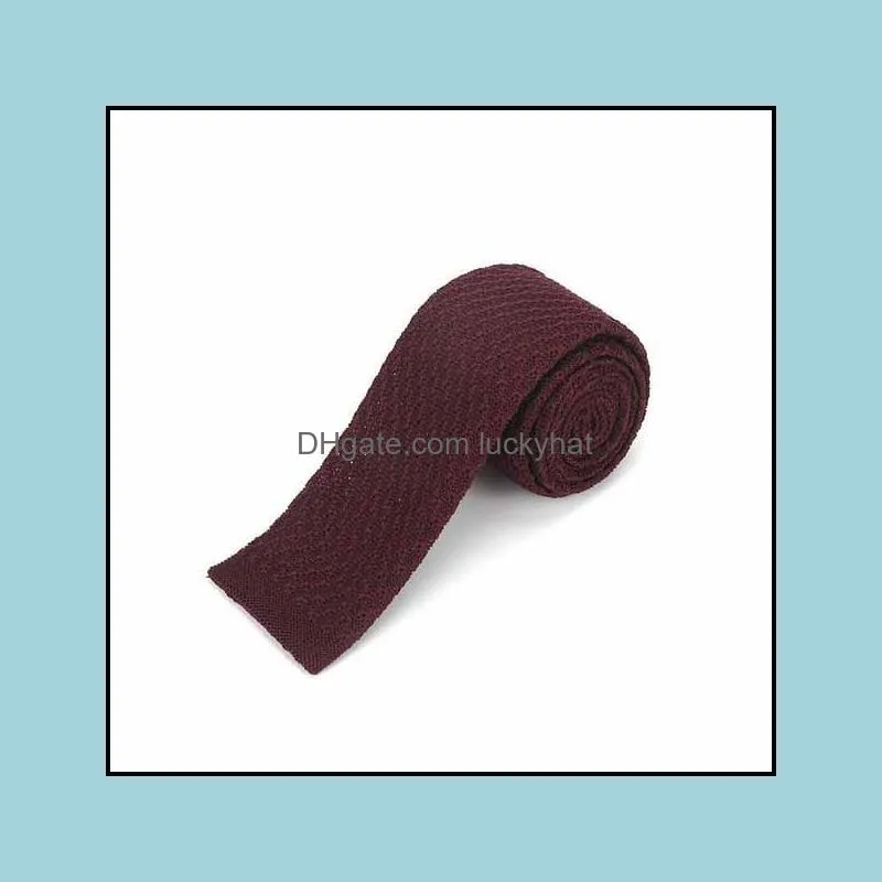Brand New Fashion Vintage Striped Neck Tie Wedding Knitted Ties for Men Skinny Tie Man Gravata Polyester Narrow Knitted Neckties