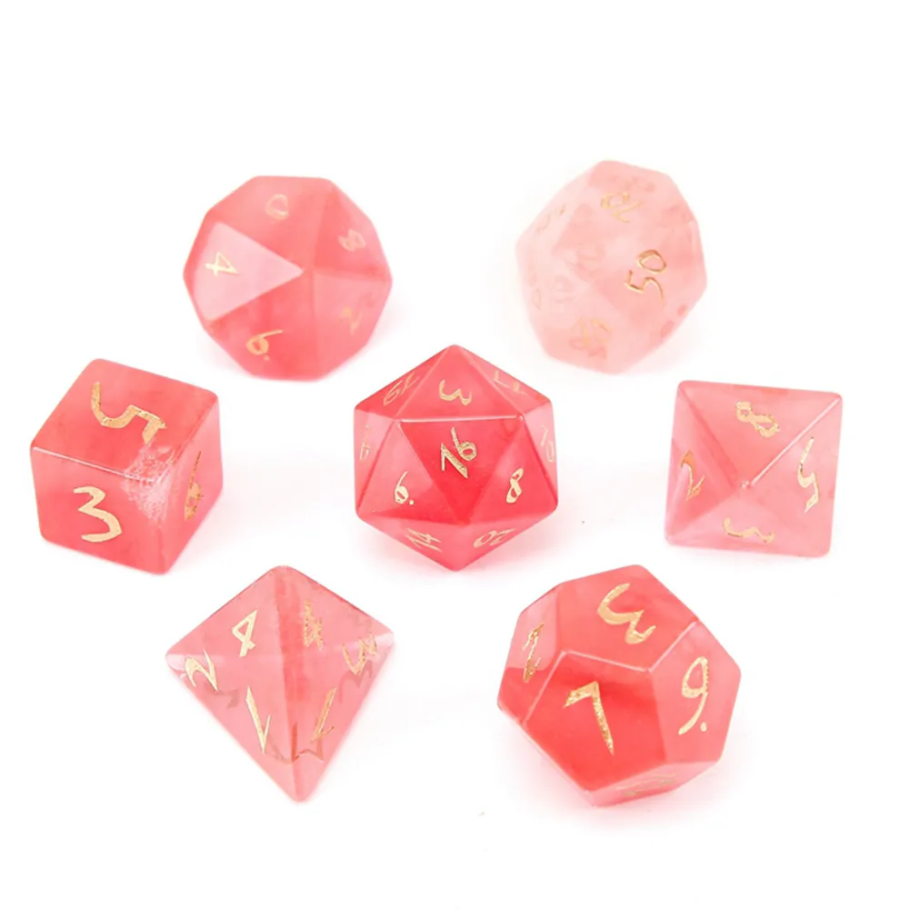 Pedras semipreciosas 7 pçs / set DD Loose Gemstones Profissional Handmade Personalizado Gravar Dungeons Dungeons RPG Board Jogo Digital Entertainment Entertainment Dice Stone Dice