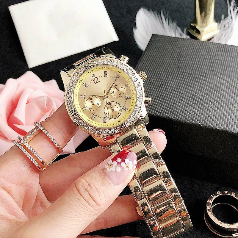 Golden Watch For Girls Top Brand Wrist Watches Women Girls Crystal