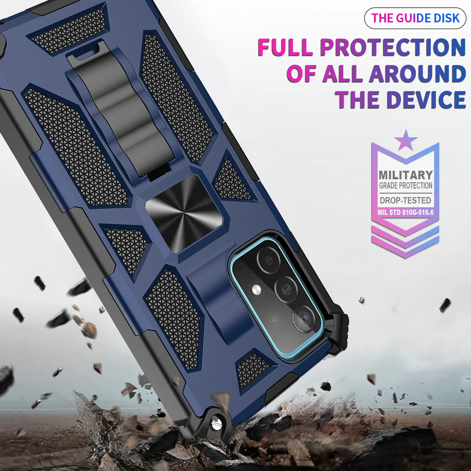 Telefonväskor för TCL 20XE BOOST CELERO5G / Samsung A22 5G Magnetisk bilmontering med kickstand PC TPU Shockside Cover