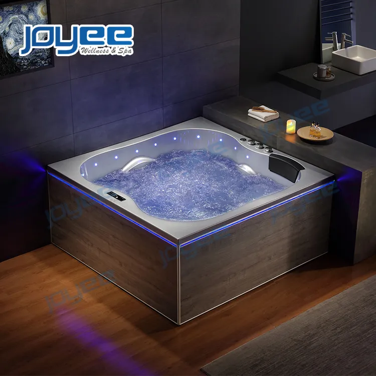 Joyee Rectangle Bathtub مع تدليك فقاعة حوض استحمام الساخنة الاكريليك سبا حوض استحمام للبيع