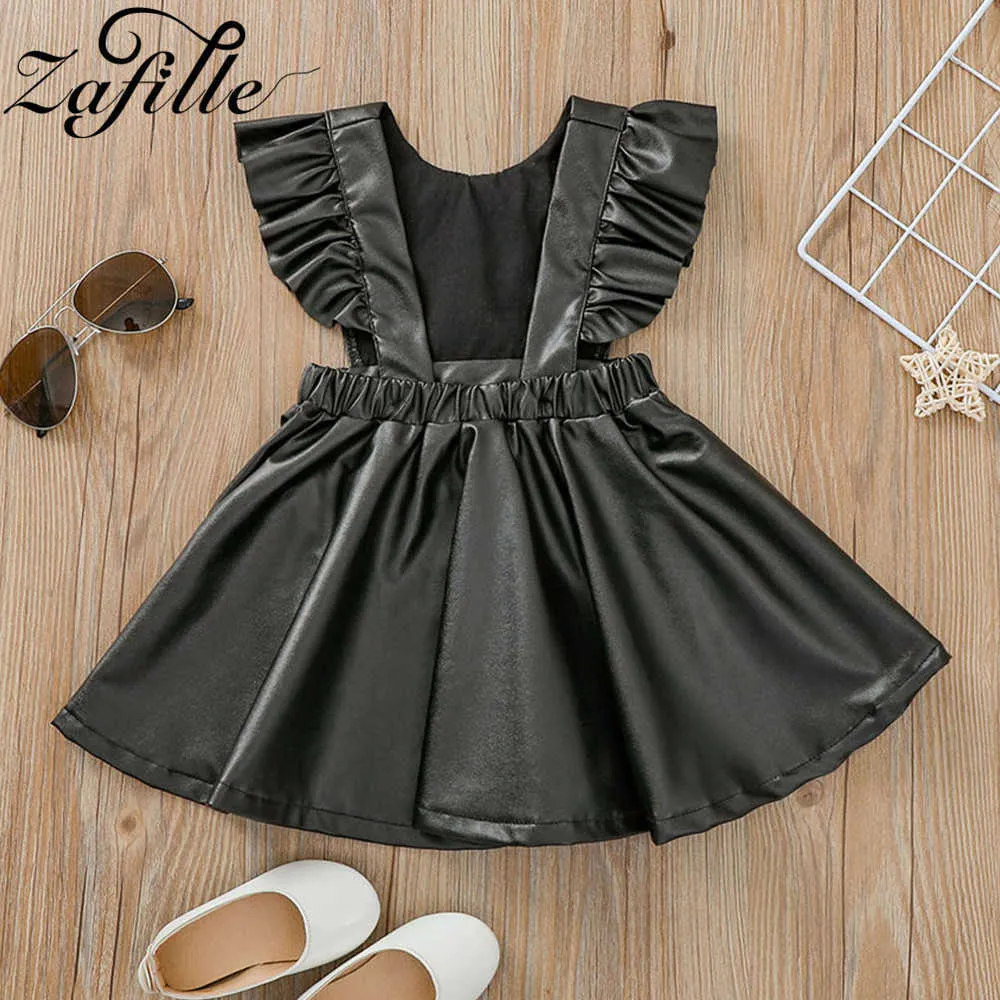ZAFILLE Vestido de fiesta para ni a Verano Oto o Vestido de cuero falso Volantes Sin espalda Vestidos para ni os Ropa para ni os peque os Ni as Q0716